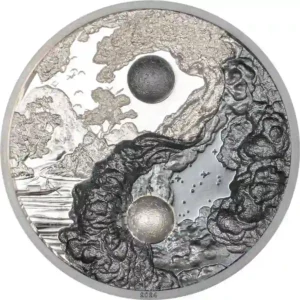 2024 Palau 1 Ounce Yin and Yang Ultra High Relief Black Proof Silver Coin