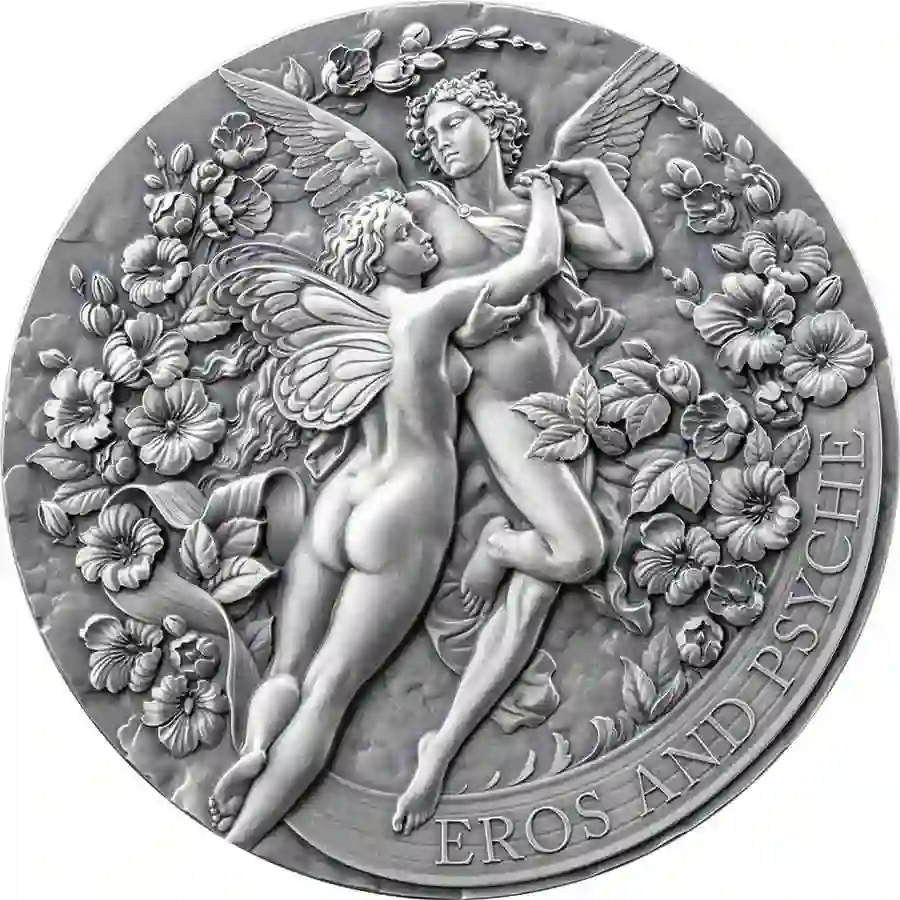 2024 Cameroon 2 Ounce Eros & Psyche Celestial Beauty High Relief Silver Coin