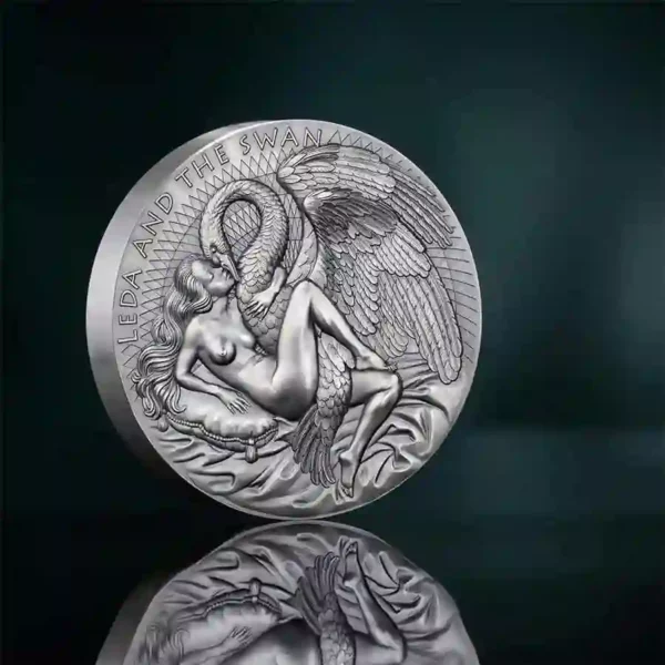 Leda & the Swan High Relief Silver Coin