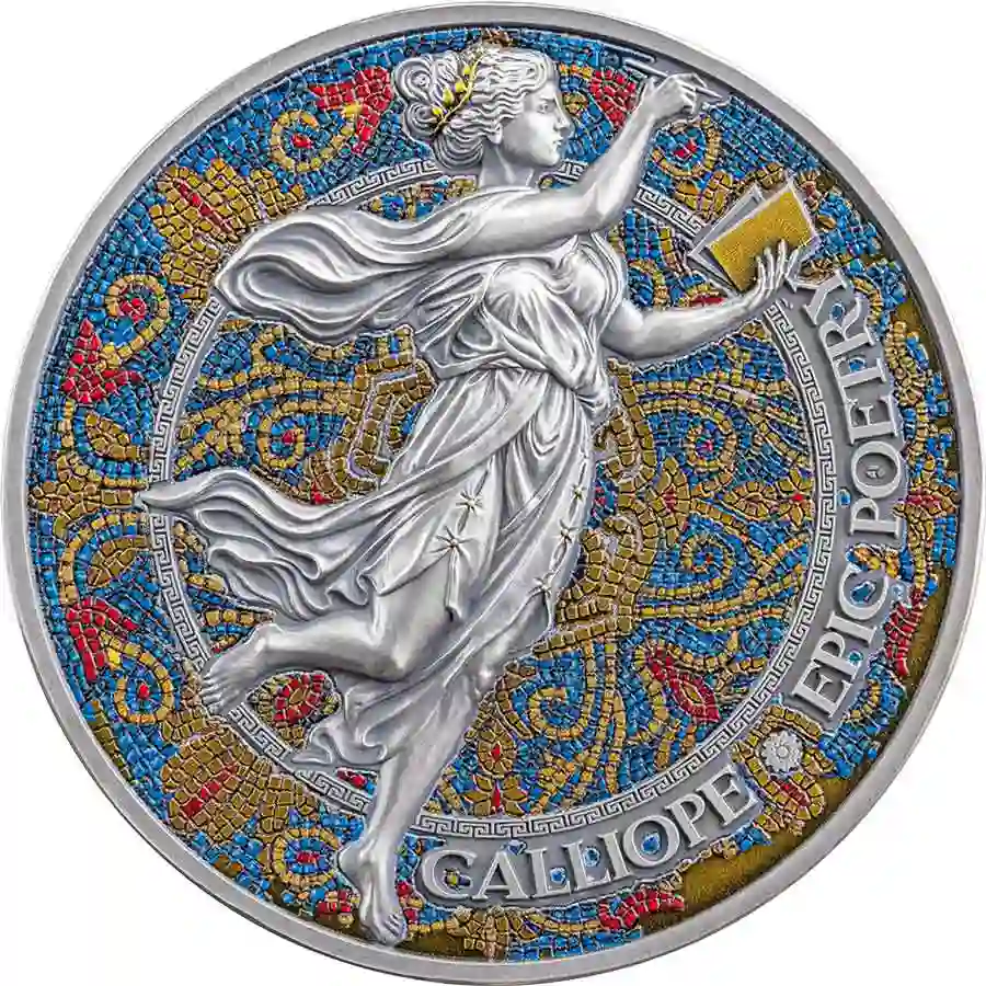 2024 Cameroon 2 Ounce Calliope Nine Muses Color High Relief Silver Coin