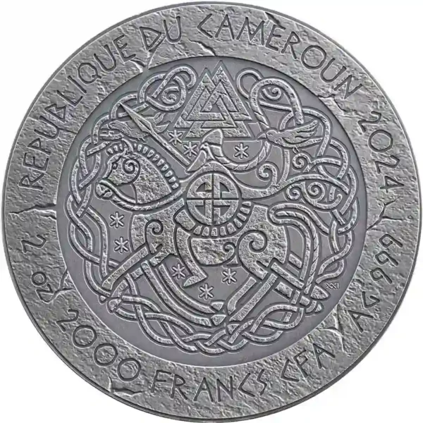 2024 Cameroon 2 oz Erik the Red High Relief Antique Finish Silver Coin