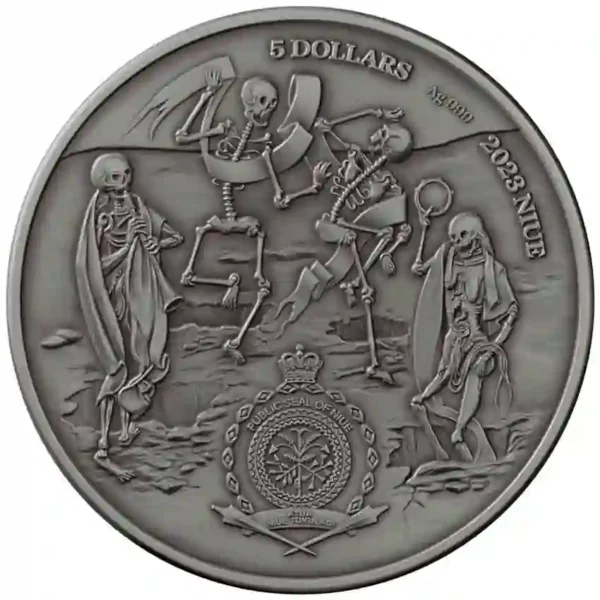2023 Niue Human Tragedies Black Death Antique Finish Silver Coin