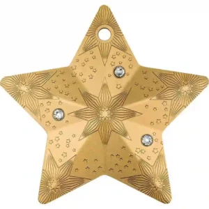 2024 Cook Islands 1 Ounce Starry Sky Ornament 24K Gilded Silver Coin